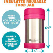 Bentology Reusable Insulated Food Jar - Pink Stainless Steel