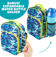 Bentology Insulated Reusable Lunch Bag Tote - Blue Camouflage