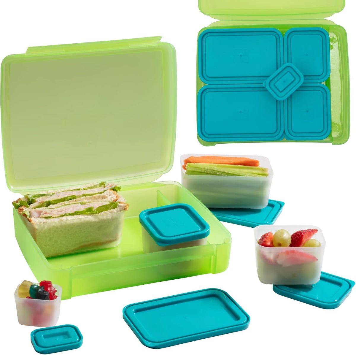 Bentology Bento Lunch Box Set w 5 Removable Leak Proof Containers