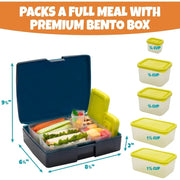 Bentology Bento Box Set with 5 Removable Nesting Containers -  Navy