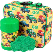 Bentology 3 in 1 Lunch Kit - Bag, Food Jar, Hard Ice Pack - Monster Truck