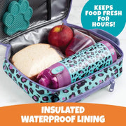 Bentology 3 in 1 Lunch Kit - Bag, Water Bottle, Hard Ice Pack - Cheetah