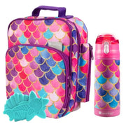 Bentology 3 in 1 Lunch Kit - Bag, Water Bottle, Hard Ice Pack - Mermaid