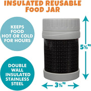 Bentology Reusable Insulated Food Jar - Black Checker