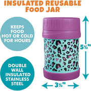 Bentology Reusable Insulated Food Jar - Cheetah