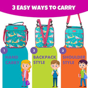 Bentology Convertible Kit - 2 in 1 Reusable Lunch Bag, Hard Ice Pack, Insulated Food Jar - Narwhal