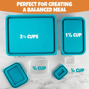 Bentology Reusable Storage Containers - Set of 4 with Lids - Blue