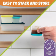 Bentology Reusable Storage Containers - Set of 4 with Lids - Blue