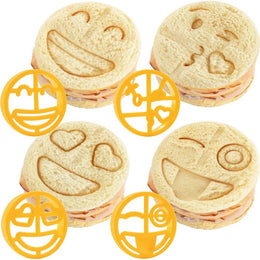 Bentology Sandwich Cutter - 4 Pack of Emoji Faces