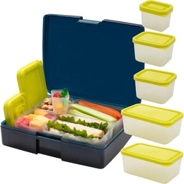 Bentology Bento Box Set with 5 Removable Nesting Containers -  Navy