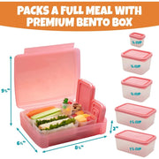 Bentology Bento Box Set with 5 Removable Nesting Containers -  Pink