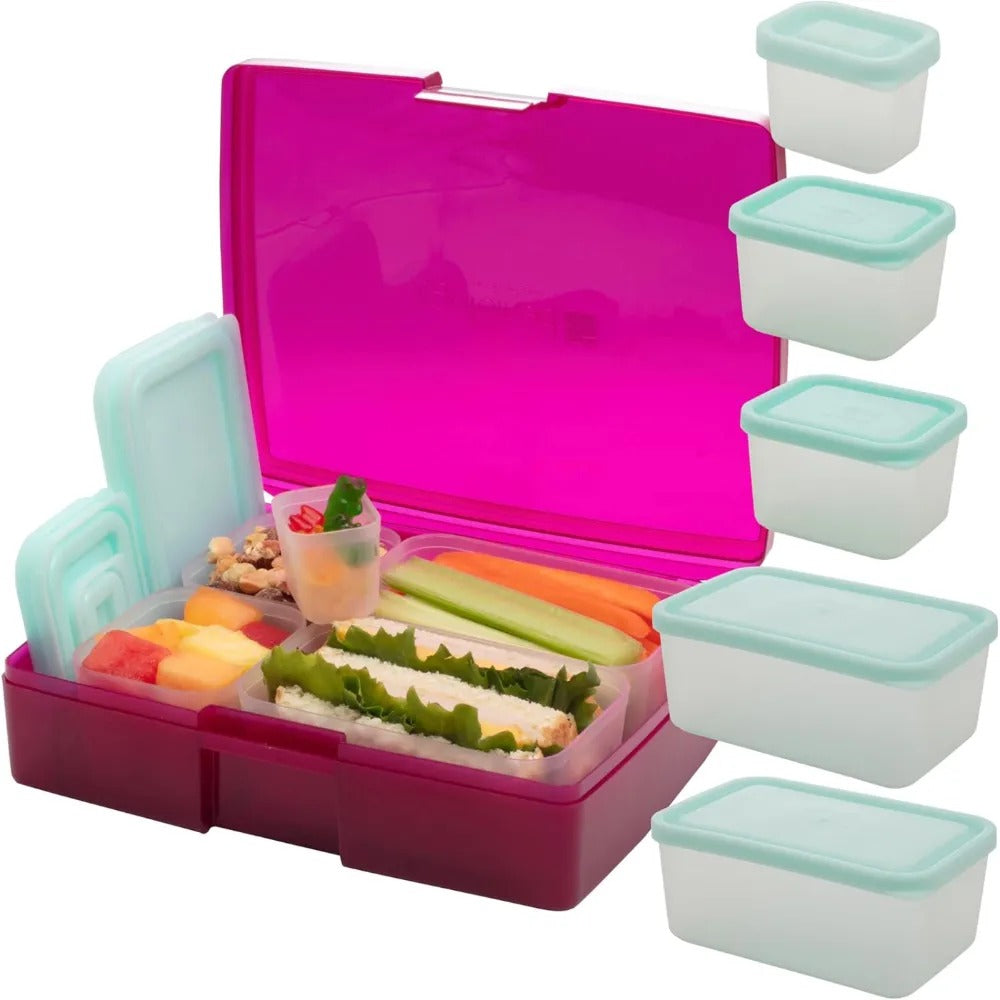 Bentology Bento Box Set with 5 Removable Nesting Containers - Blue