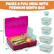 Bentology Bento Box Set with 5 Removable Nesting Containers -  Blue