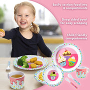 Bentology Cupcake Mealtime 5 Piece Kit - Plate, Bowl, Cup, Spoon and Fork