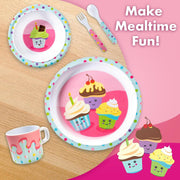 Bentology Cupcake Mealtime 5 Piece Kit - Plate, Bowl, Cup, Spoon and Fork