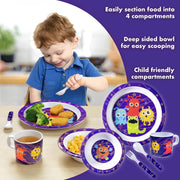 Bentology Monster Mealtime 5 Piece Kit - Plate, Bowl, Cup, Spoon and Fork