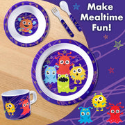 Bentology Monster Mealtime 5 Piece Kit - Plate, Bowl, Cup, Spoon and Fork