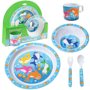 Bentology Shark Mealtime 5 Piece Kit - Plate, Bowl, Cup, Spoon and Fork