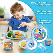 Bentology Shark Mealtime 5 Piece Kit - Plate, Bowl, Cup, Spoon and Fork