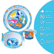 Bentology Shark Mealtime 5 Piece Kit - Plate, Bowl, Cup, Spoon and Fork