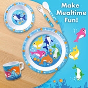 Bentology Shark Mealtime 5 Piece Kit - Plate, Bowl, Cup, Spoon and Fork