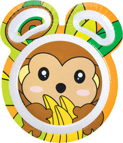 Bentology Zoo Friends Mealtime Melamine Plates 4 Pack - Panda, Monkey, Alligator & Tiger