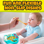 Bentology Silicone Non-Slip Feeding Plates - 3 Pack Animal