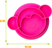 Bentology Silicone Non-Slip Feeding Plates - 3 Pack Animal