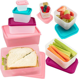 Bentology Bento Buddy with 4 Reusable Storage Meal Prep Containers -  Pink