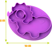 Bentology Silicone Non-Slip Feeding Plates - 3 Pack Dinosaur