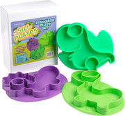Bentology Silicone Non-Slip Feeding Plates - 3 Pack Dinosaur