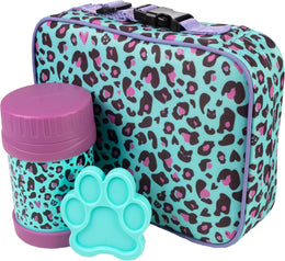 Bentology 3 in 1 Lunch Kit - Bag,  Food Jar, Hard Ice Pack - Cheetah