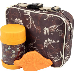 Bentology 3 in 1 Lunch Kit - Bag, Food Jar, Hard Ice Pack - Dinosaur
