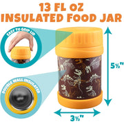 Bentology 3 in 1 Lunch Kit - Bag, Food Jar, Hard Ice Pack - Dinosaur