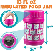 Bentology 3 in 1 Lunch Kit - Bag, Food Jar, Hard Ice Pack - Kitty Cat