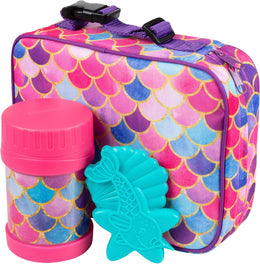 Bentology 3 in 1 Lunch Kit - Bag, Food Jar, Hard Ice Pack - Mermaid
