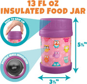 Bentology 3 in 1 Lunch Kit - Bag, Food Jar, Hard Ice Pack - Owl