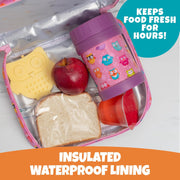 Bentology 3 in 1 Lunch Kit - Bag, Food Jar, Hard Ice Pack - Owl