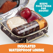 Bentology 3 in 1 Lunch Kit - Bag, Water Bottle, Hard Ice Pack - Dinosaur