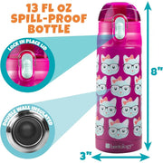 Bentology 3 in 1 Lunch Kit - Bag, Water Bottle, Hard Ice Pack - Kitty Cat