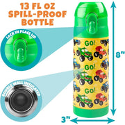 Bentology 3 in 1 Lunch Kit - Bag, Water Bottle, Hard Ice Pack - Monster Truck